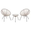 ΣΕΤ ΕΞΩΤΕΡΙΚΟΥ ΧΩΡΟΥ 3ΤΜΧ ACAPULCO HM11861.03 P.E.RATTAN ΕΚΡΟΥ-ΜΕΤΑΛΛΟ ΣΕ ΜΑΥΡΟ