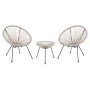 ΣΕΤ ΕΞΩΤΕΡΙΚΟΥ ΧΩΡΟΥ 3ΤΜΧ ACAPULCO HM11861.03 P.E.RATTAN ΕΚΡΟΥ-ΜΕΤΑΛΛΟ ΣΕ ΜΑΥΡΟ