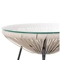 ΣΕΤ ΕΞΩΤΕΡΙΚΟΥ ΧΩΡΟΥ 3ΤΜΧ ACAPULCO HM11861.03 P.E.RATTAN ΕΚΡΟΥ-ΜΕΤΑΛΛΟ ΣΕ ΜΑΥΡΟ