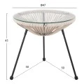 ΣΕΤ ΕΞΩΤΕΡΙΚΟΥ ΧΩΡΟΥ 3ΤΜΧ ACAPULCO HM11861.03 P.E.RATTAN ΕΚΡΟΥ-ΜΕΤΑΛΛΟ ΣΕ ΜΑΥΡΟ