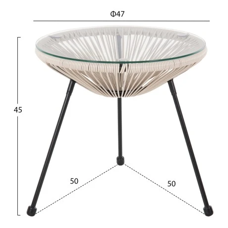 ΣΕΤ ΕΞΩΤΕΡΙΚΟΥ ΧΩΡΟΥ 3ΤΜΧ ACAPULCO HM11861.03 P.E.RATTAN ΕΚΡΟΥ-ΜΕΤΑΛΛΟ ΣΕ ΜΑΥΡΟ