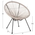 ΣΕΤ ΕΞΩΤΕΡΙΚΟΥ ΧΩΡΟΥ 3ΤΜΧ ACAPULCO HM11861.03 P.E.RATTAN ΕΚΡΟΥ-ΜΕΤΑΛΛΟ ΣΕ ΜΑΥΡΟ