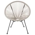 ΣΕΤ ΕΞΩΤΕΡΙΚΟΥ ΧΩΡΟΥ 3ΤΜΧ ACAPULCO HM11861.03 P.E.RATTAN ΕΚΡΟΥ-ΜΕΤΑΛΛΟ ΣΕ ΜΑΥΡΟ