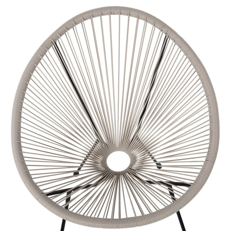 ΣΕΤ ΕΞΩΤΕΡΙΚΟΥ ΧΩΡΟΥ 3ΤΜΧ ACAPULCO HM11861.03 P.E.RATTAN ΕΚΡΟΥ-ΜΕΤΑΛΛΟ ΣΕ ΜΑΥΡΟ