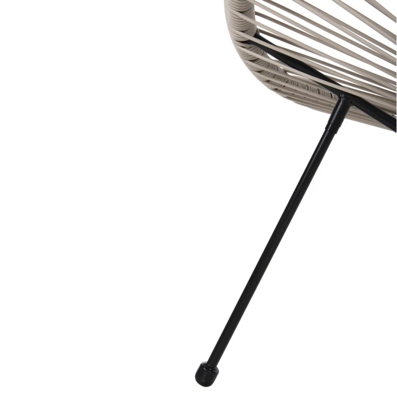 ΣΕΤ ΕΞΩΤΕΡΙΚΟΥ ΧΩΡΟΥ 3ΤΜΧ ACAPULCO HM11861.03 P.E.RATTAN ΕΚΡΟΥ-ΜΕΤΑΛΛΟ ΣΕ ΜΑΥΡΟ