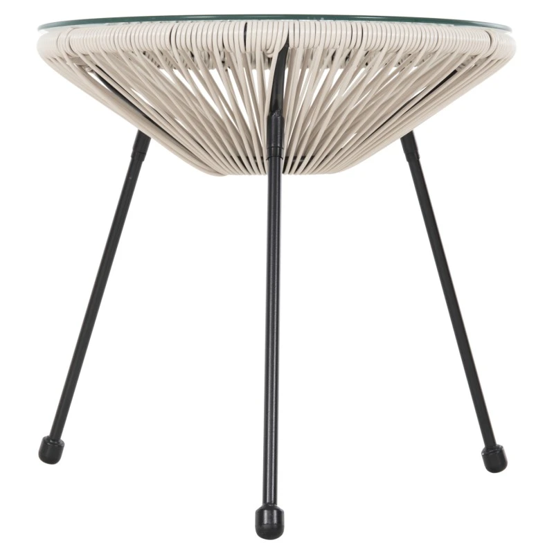 ΣΕΤ ΕΞΩΤΕΡΙΚΟΥ ΧΩΡΟΥ 3ΤΜΧ ACAPULCO HM11861.03 P.E.RATTAN ΕΚΡΟΥ-ΜΕΤΑΛΛΟ ΣΕ ΜΑΥΡΟ