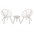 ΣΕΤ ΕΞΩΤΕΡΙΚΟΥ ΧΩΡΟΥ 3ΤΜΧ ACAPULCO HM11861.12 P.E.RATTAN ΛΕΥΚΟ-ΜΕΤΑΛΛΟ ΣΕ ΜΑΥΡΟ