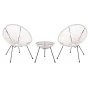 ΣΕΤ ΕΞΩΤΕΡΙΚΟΥ ΧΩΡΟΥ 3ΤΜΧ ACAPULCO HM11861.12 P.E.RATTAN ΛΕΥΚΟ-ΜΕΤΑΛΛΟ ΣΕ ΜΑΥΡΟ