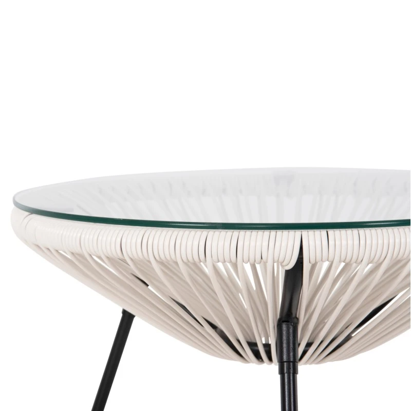 ΣΕΤ ΕΞΩΤΕΡΙΚΟΥ ΧΩΡΟΥ 3ΤΜΧ ACAPULCO HM11861.12 P.E.RATTAN ΛΕΥΚΟ-ΜΕΤΑΛΛΟ ΣΕ ΜΑΥΡΟ
