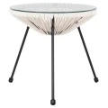ΣΕΤ ΕΞΩΤΕΡΙΚΟΥ ΧΩΡΟΥ 3ΤΜΧ ACAPULCO HM11861.12 P.E.RATTAN ΛΕΥΚΟ-ΜΕΤΑΛΛΟ ΣΕ ΜΑΥΡΟ