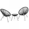 ΣΕΤ ΕΞΩΤΕΡΙΚΟΥ ΧΩΡΟΥ 3ΤΜΧ ACAPULCO HM21101 P.E.RATTAN-ΜΕΤΑΛΛΟ ΣΕ ΜΑΥΡΟ