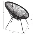ΣΕΤ ΕΞΩΤΕΡΙΚΟΥ ΧΩΡΟΥ 3ΤΜΧ ACAPULCO HM21101 P.E.RATTAN-ΜΕΤΑΛΛΟ ΣΕ ΜΑΥΡΟ