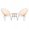ΣΕΤ ΕΞΩΤΕΡΙΚΟΥ ΧΩΡΟΥ 3ΤΜΧ ALLEGRA HM21047.11 ΜΠΕΖ ΣΥΝΘ.RATTAN-ΜΕΤΑΛΛΟ ΣΕ ΜΑΥΡΟ