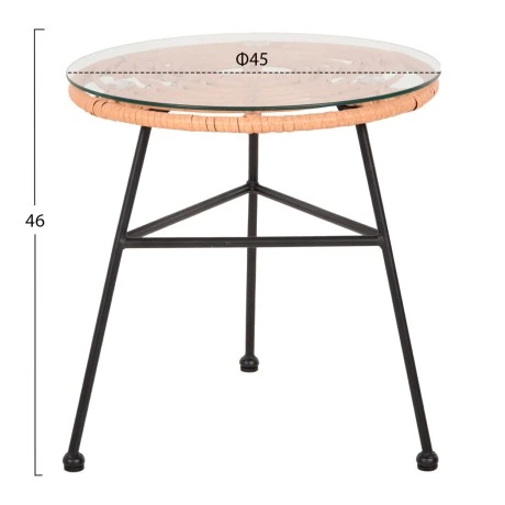 ΣΕΤ ΕΞΩΤΕΡΙΚΟΥ ΧΩΡΟΥ 3ΤΜΧ ALLEGRA HM21047.11 ΜΠΕΖ ΣΥΝΘ.RATTAN-ΜΕΤΑΛΛΟ ΣΕ ΜΑΥΡΟ