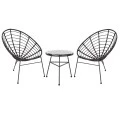 ΣΕΤ ΕΞΩΤΕΡΙΚΟΥ ΧΩΡΟΥ 3ΤΜΧ ALLEGRA HM21047.12 ΜΑΥΡΟ ΣΥΝΘ.RATTAN & ΜΕΤΑΛΛΟ