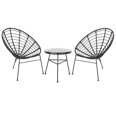 ΣΕΤ ΕΞΩΤΕΡΙΚΟΥ ΧΩΡΟΥ 3ΤΜΧ ALLEGRA HM21047.12 ΜΑΥΡΟ ΣΥΝΘ.RATTAN & ΜΕΤΑΛΛΟ