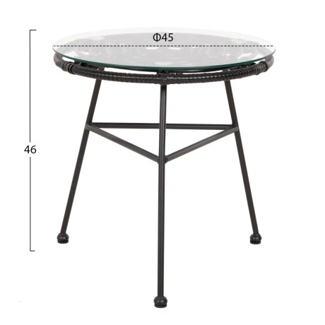 ΣΕΤ ΕΞΩΤΕΡΙΚΟΥ ΧΩΡΟΥ 3ΤΜΧ ALLEGRA HM21047.12 ΜΑΥΡΟ ΣΥΝΘ.RATTAN & ΜΕΤΑΛΛΟ