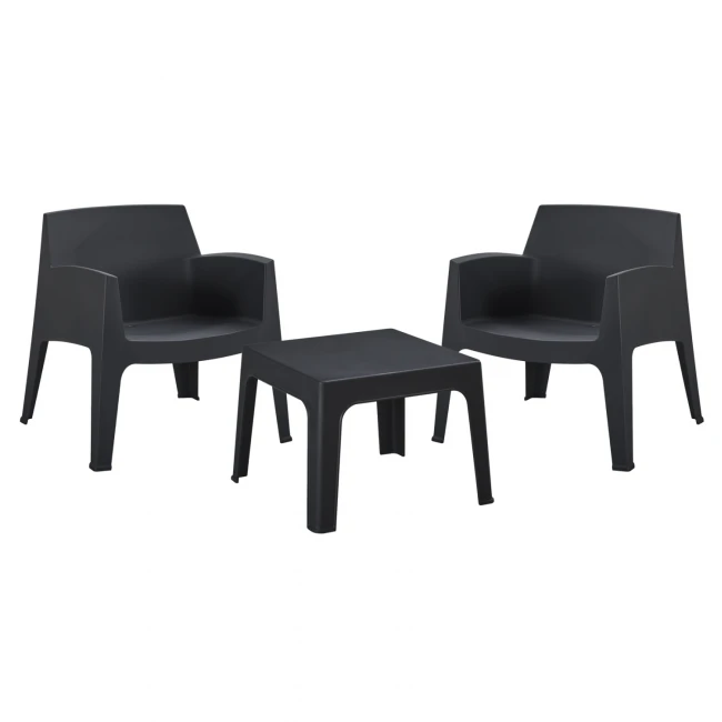 ΣΕΤ LOUNGE 3ΤΜΧ SLEEK HM21274.02 ΜΑΥΡΟ ΠΟΛΥΠΡΟΠΥΛΕΝΙΟ