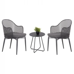 ΣΕΤ LOUNGE 3TMX ΕΞ.ΧΩΡΟΥ OREGO HM21107.01 ΑΛΟΥΜΙΝΙΟ & ΜΕΤΑΛΛΟ ΣΕ ΣΚΟΥΡΟ ΓΚΡΙ