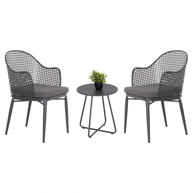 ΣΕΤ LOUNGE 3TMX ΕΞ.ΧΩΡΟΥ OREGO HM21107.01 ΑΛΟΥΜΙΝΙΟ & ΜΕΤΑΛΛΟ ΣΕ ΣΚΟΥΡΟ ΓΚΡΙ