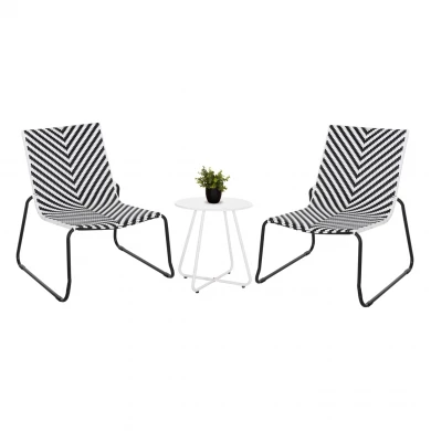 ΣΕΤ LOUNGE 3TMX ΕΞ.ΧΩΡΟΥ PONY HM21193.02 ΜΕΤΑΛΛΟ ΚΑΙ ΣΥΝΘ.RATTAN ΣΕ ΛΕΥΚΟ-ΜΑΥΡΟ