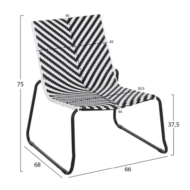 ΣΕΤ LOUNGE 3TMX ΕΞ.ΧΩΡΟΥ PONY HM21193 ΜΕΤΑΛΛΟ ΣΕ ΓΚΡΙ--ΣΥΝΘ.RATTAN ΣΕ ΛΕΥΚΟ-ΜΑΥΡΟ