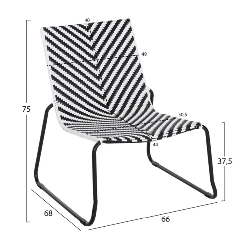 ΣΕΤ LOUNGE 3TMX ΕΞ.ΧΩΡΟΥ PONY HM21193 ΜΕΤΑΛΛΟ ΣΕ ΓΚΡΙ--ΣΥΝΘ.RATTAN ΣΕ ΛΕΥΚΟ-ΜΑΥΡΟ