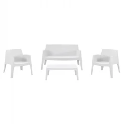 ΣΕΤ LOUNGE 4ΤΜΧ SLEEK HM21275.01 ΛΕΥΚΟ ΠΟΛΥΠΡΟΠΥΛΕΝΙΟ