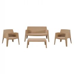ΣΕΤ LOUNGE 4ΤΜΧ SLEEK HM21275.03 ΚΑΠΟΥΤΣΙΝΟ ΠΟΛΥΠΡΟΠΥΛΕΝΙΟ