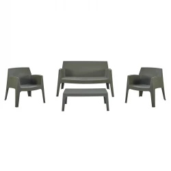 ΣΕΤ LOUNGE 4ΤΜΧ SLEEK HM21275.05 DARK OLIVE GREEN ΠΟΛΥΠΡΟΠΥΛΕΝΙΟ