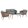 ΣΕΤ ΣΑΛΟΝΙ 4ΤΜΧ CASSIAN HM6552.01 ΑΛΟΥΜΙΝΙΟ & ΜΑΞΙΛΑΡΙΑ ΓΚΡΙ-ΜΠΕΖ P.E.RATTAN