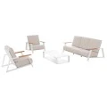 ΣΕΤ ΣΑΛΟΝΙ 4ΤΜΧ LAITH HM6551.02 ΑΛΟΥΜΙΝΙΟ & ΜΑΞΙΛΑΡΙΑ ΣΕ ΚΡΕΜ