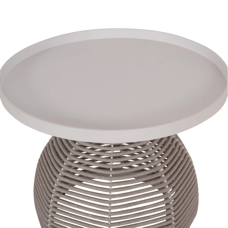 ΣΕΤ ΣΑΛΟΝΙ 5ΤΜΧ DRISCOLL ΗM6473.02 IVORY ΑΛΟΥΜΙΝΙΟ--ΜΠΕΖ ΣΧΟΙΝΙ & OLEFIN ΥΦΑΣΜΑ