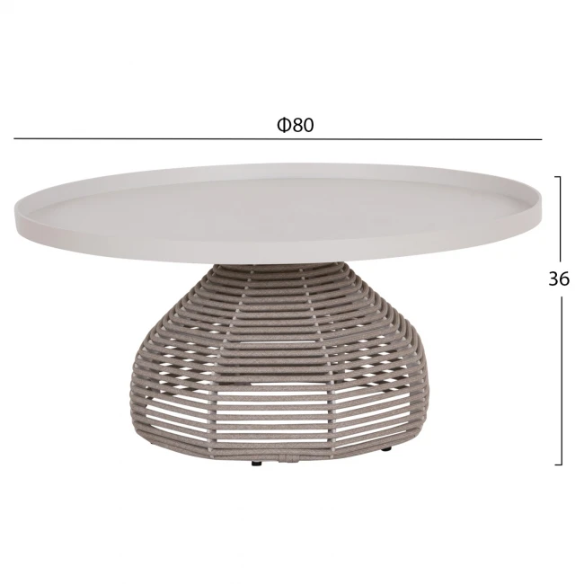 ΣΕΤ ΣΑΛΟΝΙ 5ΤΜΧ DRISCOLL ΗM6473.02 IVORY ΑΛΟΥΜΙΝΙΟ--ΜΠΕΖ ΣΧΟΙΝΙ & OLEFIN ΥΦΑΣΜΑ