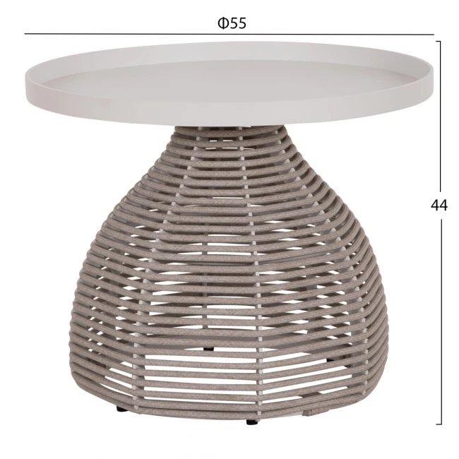 ΣΕΤ ΣΑΛΟΝΙ 5ΤΜΧ DRISCOLL ΗM6473.02 IVORY ΑΛΟΥΜΙΝΙΟ--ΜΠΕΖ ΣΧΟΙΝΙ & OLEFIN ΥΦΑΣΜΑ