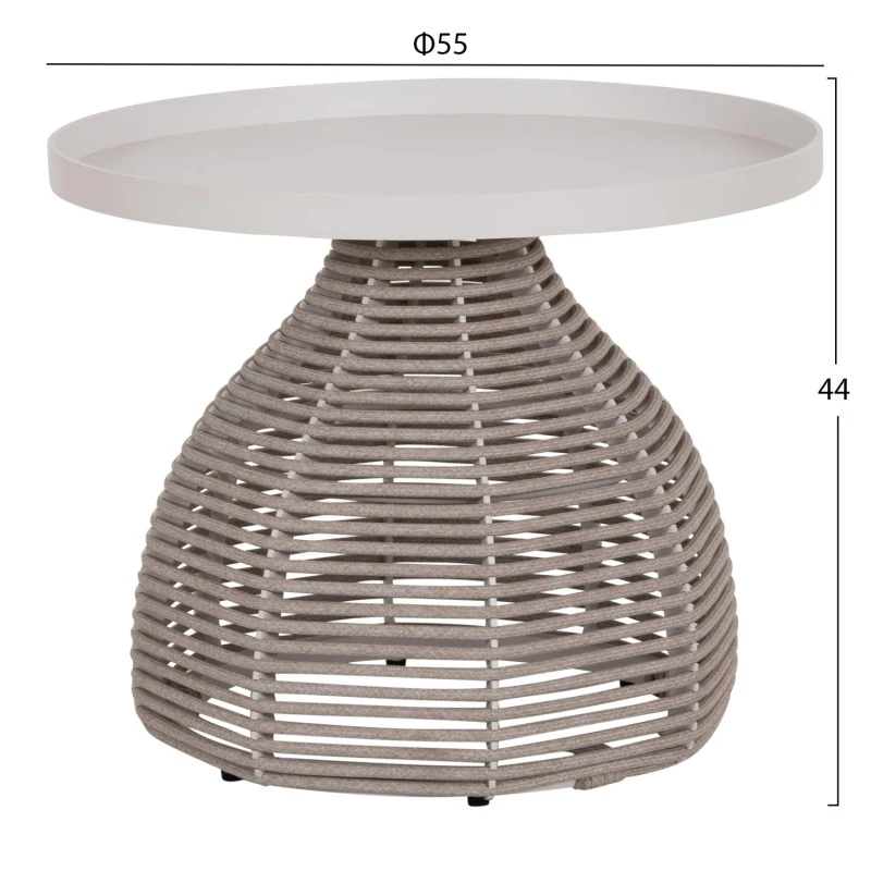 ΣΕΤ ΣΑΛΟΝΙ 5ΤΜΧ DRISCOLL ΗM6473.02 IVORY ΑΛΟΥΜΙΝΙΟ--ΜΠΕΖ ΣΧΟΙΝΙ & OLEFIN ΥΦΑΣΜΑ