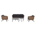ΣΕΤ ΣΑΛΟΝΙ 5ΤΜΧ STERN HM6555.01 ΓΚΡΙ ΑΛΟΥΜΙΝΙΟ & OLEFIN--TWIST WICKER ΣΕ ΦΥΣΙΚΟ