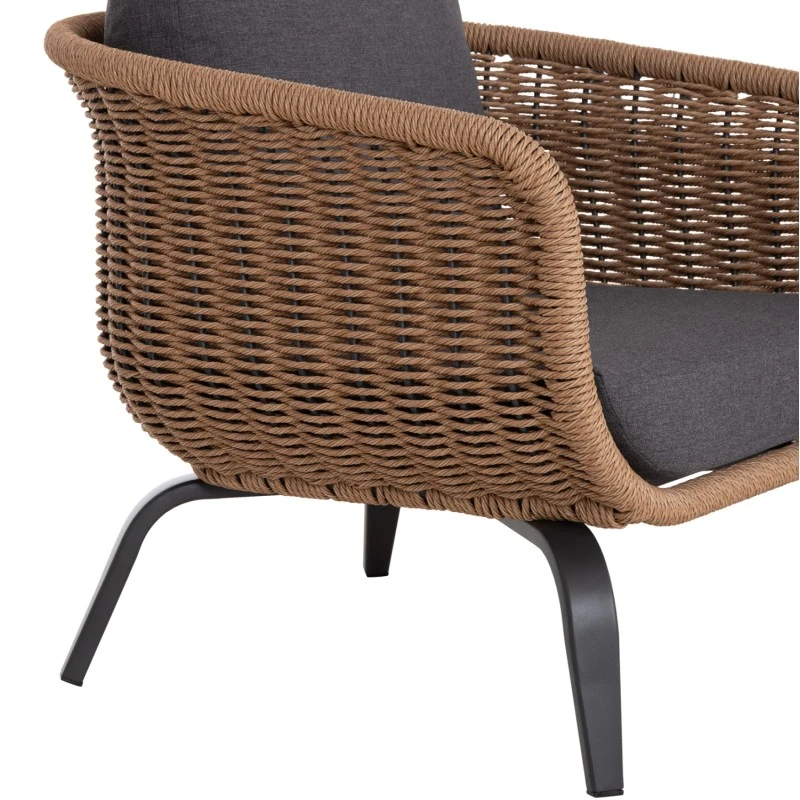 ΣΕΤ ΣΑΛΟΝΙ 5ΤΜΧ STERN HM6555.01 ΓΚΡΙ ΑΛΟΥΜΙΝΙΟ & OLEFIN--TWIST WICKER ΣΕ ΦΥΣΙΚΟ