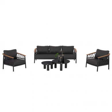 ΣΕΤ ΣΑΛΟΝΙ 5ΤΜΧ STREAM HM6426.01 ΑΝΘΡΑΚΙ ΑΛΟΥΜΙΝΙΟ-STRAP ΣΧΟΙΝΙ-OLEFIN