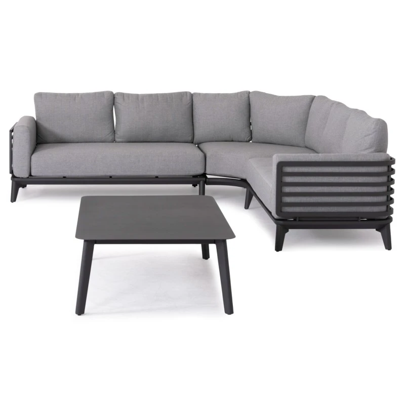 ΣΕΤ ΣΑΛΟΝΙ ΕΞ.ΧΩΡΟΥ 4ΤΜΧ ORION CORNER HM6191.01 ΣΚΟΥΡΟ ΓΚΡΙ ΑΛΟΥΜΙΝΙΟ & OLEFIN