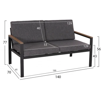 ΣΕΤ ΣΑΛΟΝΙ ΕΞ.ΧΩΡΟΥ 4ΤΜΧ SAFIN HM6278.03 ΑΛΟΥΜΙΝΙΟ & OLEFIN ΣΚΟΥΡΟ ΓΚΡΙ--POLYWOOD
