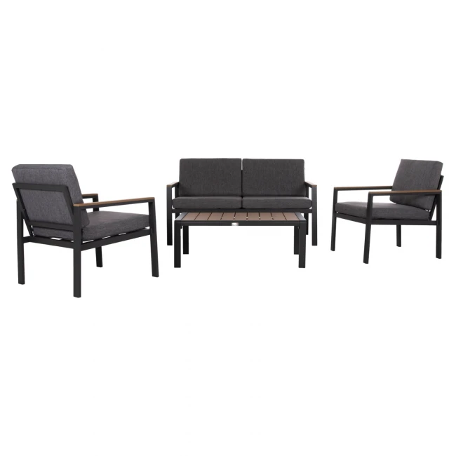 ΣΕΤ ΣΑΛΟΝΙ ΕΞ.ΧΩΡΟΥ 4ΤΜΧ SAFIN HM6278.03 ΑΛΟΥΜΙΝΙΟ & OLEFIN ΣΚΟΥΡΟ ΓΚΡΙ--POLYWOOD