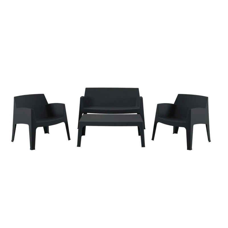 ΣΕΤ ΣΑΛΟΝΙ ΕΞ.ΧΩΡΟΥ 4ΤΜΧ SLEEK HM21268.02 ΜΑΥΡΟ ΠΟΛΥΠΡΟΠΥΛΕΝΙΟ