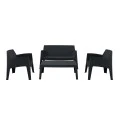 ΣΕΤ ΣΑΛΟΝΙ ΕΞ.ΧΩΡΟΥ 4ΤΜΧ SLEEK HM21268.02 ΜΑΥΡΟ ΠΟΛΥΠΡΟΠΥΛΕΝΙΟ