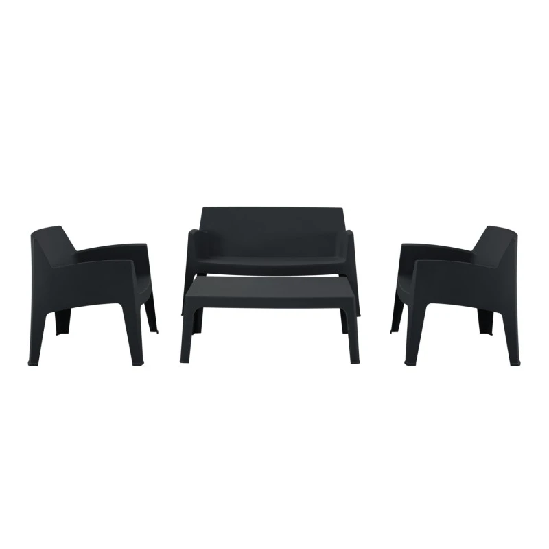 ΣΕΤ ΣΑΛΟΝΙ ΕΞ.ΧΩΡΟΥ 4ΤΜΧ SLEEK HM21268.02 ΜΑΥΡΟ ΠΟΛΥΠΡΟΠΥΛΕΝΙΟ