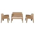 ΣΕΤ ΣΑΛΟΝΙ ΕΞ.ΧΩΡΟΥ 4ΤΜΧ SLEEK HM21268.03 ΚΑΠΟΥΤΣΙΝΟ ΠΟΛΥΠΡΟΠΥΛΕΝΙΟ