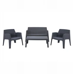 ΣΕΤ ΣΑΛΟΝΙ ΕΞ.ΧΩΡΟΥ 4ΤΜΧ SLEEK HM21268.10 ΓΚΡΙ ΠΟΛΥΠΡΟΠΥΛΕΝΙΟ