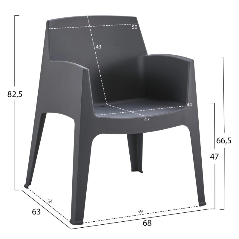 ΣΕΤ ΣΑΛΟΝΙ ΕΞ.ΧΩΡΟΥ 4ΤΜΧ SLEEK HM21268.10 ΓΚΡΙ ΠΟΛΥΠΡΟΠΥΛΕΝΙΟ