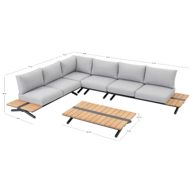 ΣΕΤ ΣΑΛΟΝΙ ΕΞ.ΧΩΡΟΥ 5ΤΜΧ MEILANI HM6190 ΑΛΟΥΜΙΝΙΟ-ΞΥΛΟ ΕΥΚΑΛΥΠΤΟΥ-ΣΧΟΙΝΙ