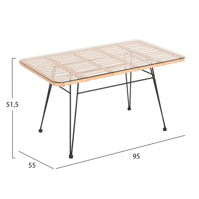ΣΕΤ ΣΑΛΟΝΙ ΕΞΩΤΕΡΙΚΟΥ ΧΩΡΟΥ 4ΤΜΧ ALLEGRA HM21052 WICKER-ΜΕΤΑΛΛΟ